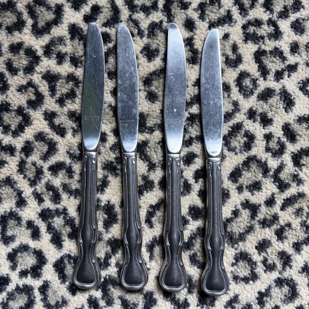 4 Dinner Knives Reed & Barton MODERN PROVINCIAL MirrorStele Stainless 8 3/4"